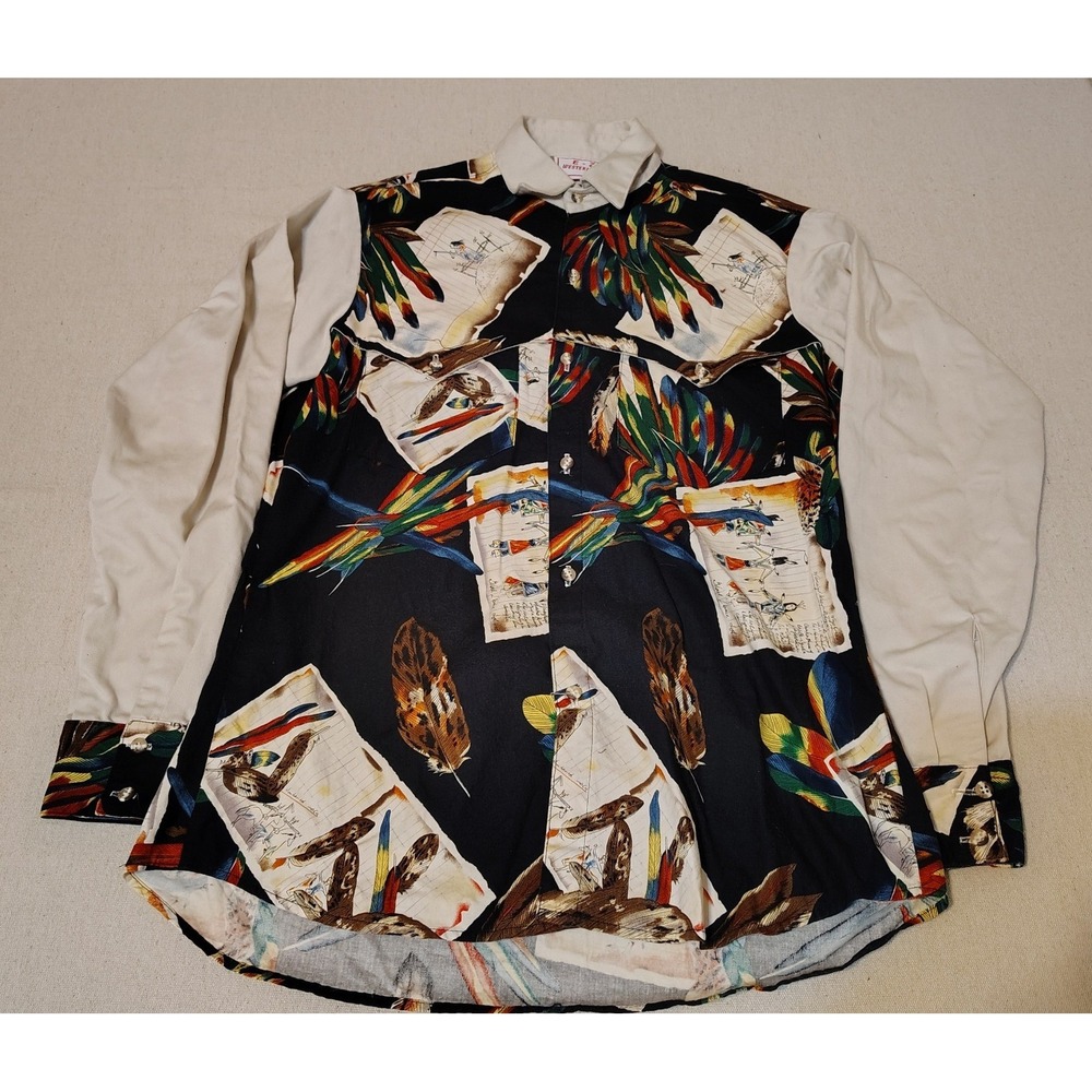 Vintage 90's Western Button Down Shirt Cowboy Rodeo Long Sleeve Size Small UU